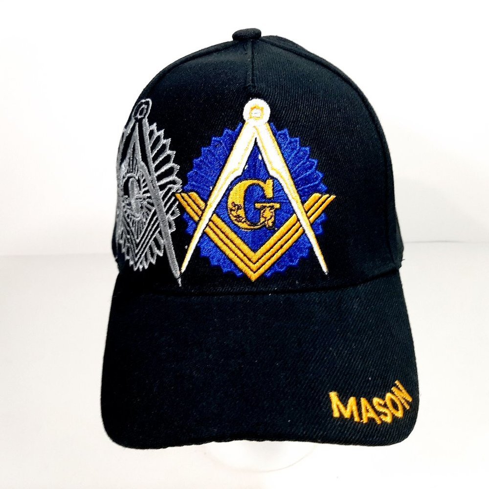 Mason Masonic Men's Ball Cap Embroidered Black Acr